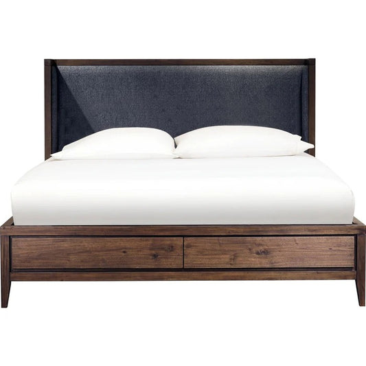 Boraca Upholstered Wingback Storage Bed