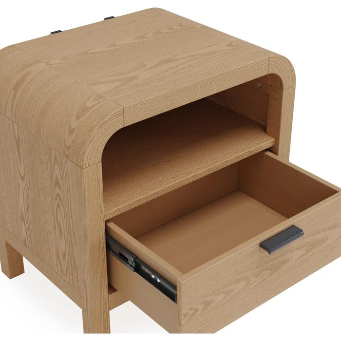 Drayke One Drawer One Shelf USB-Charging Nightstand