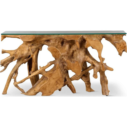 Ondine Solid Teak Root Console Table