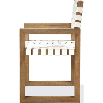 Ondine Woven Leather Dining Arm Chair