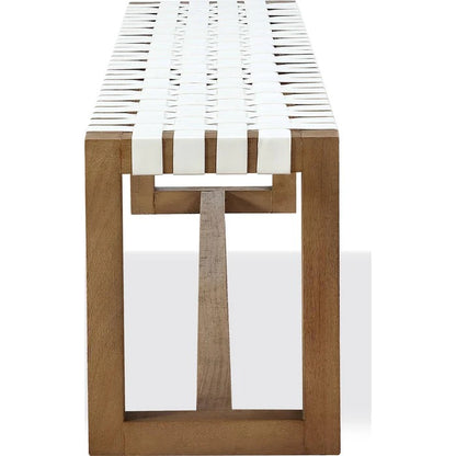 Ondine Woven Leather Dining Bench