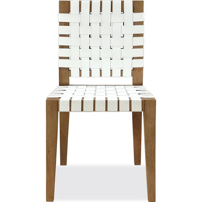 Ondine Woven Leather Dining Side Chair