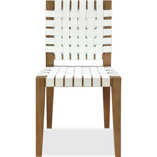 Ondine Woven Leather Dining Side Chair
