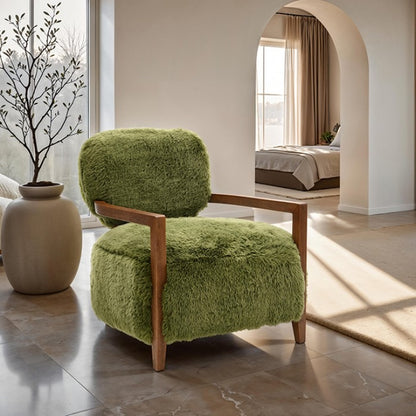 Eramis Accent Chair - Green Short Fur
