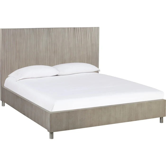 Argent Wave-Patterned Bed