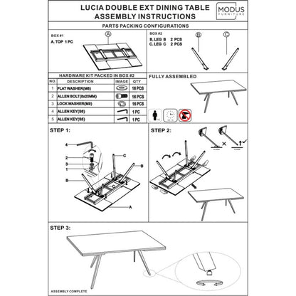 Lucin Double Extension Dining Table