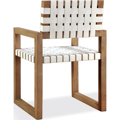 Ondine Woven Leather Dining Arm Chair