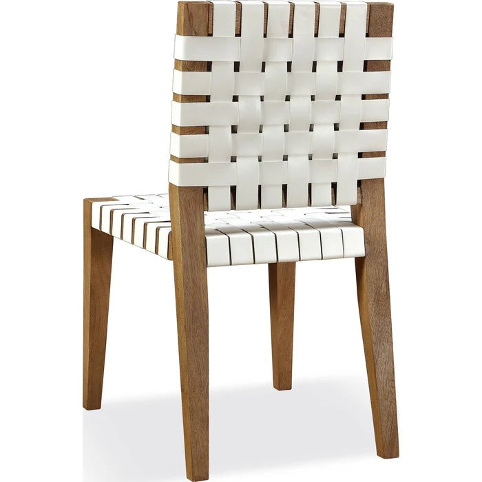 Ondine Woven Leather Dining Side Chair