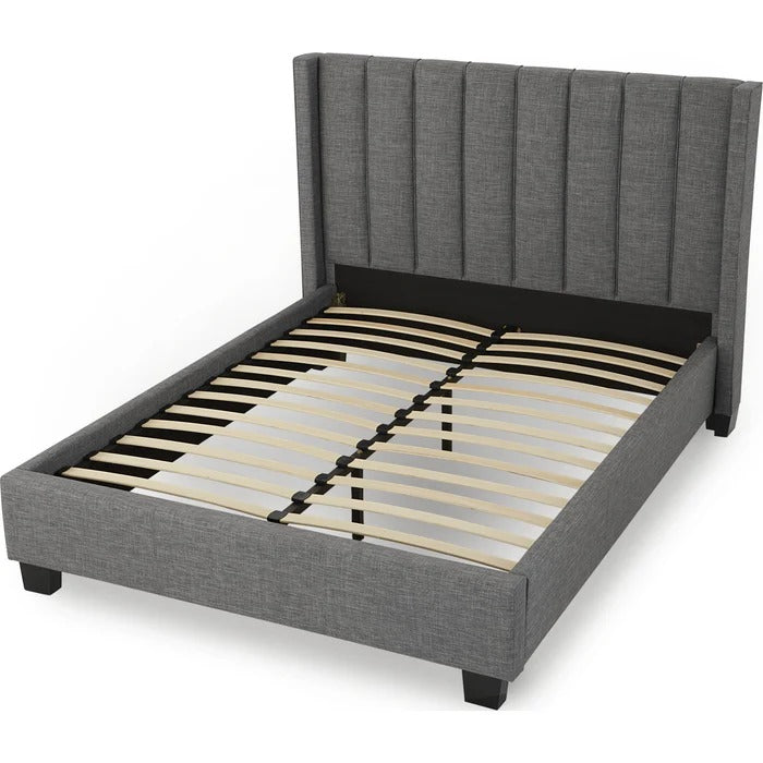 Palmero Upholstered Wingback Platform Bed