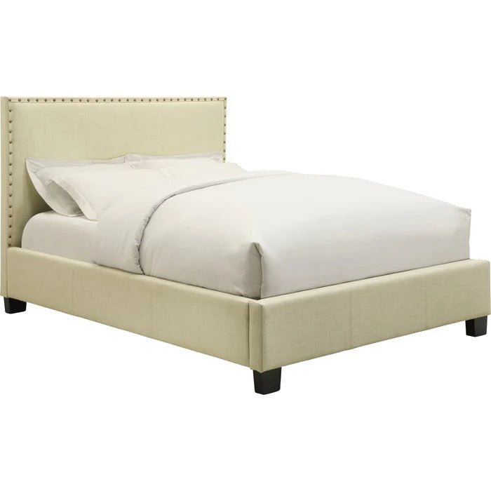 Taven Nailhead Upholstered Platform Bed