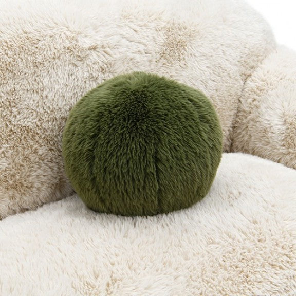 Dawna Fluffy Swivel Single Sofa - Beige
