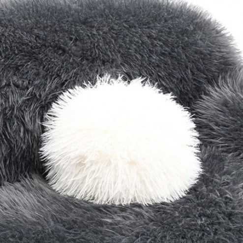 Dawna Fluffy Swivel Single Sofa - Gray