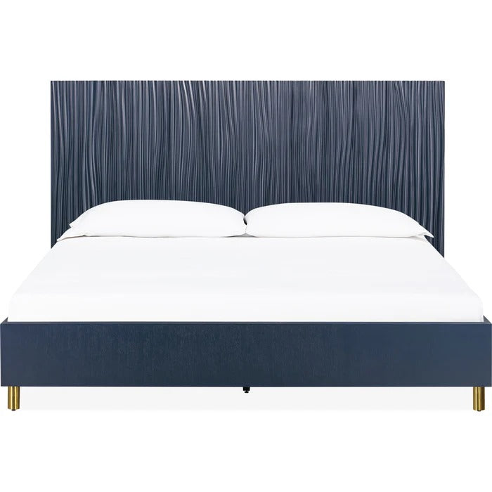 Argent Wave-Patterned Bed