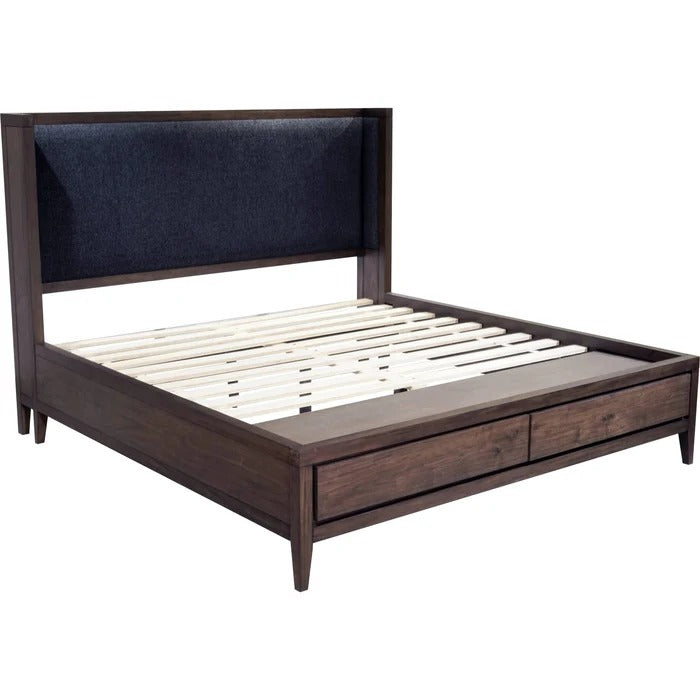 Boraca Upholstered Wingback Storage Bed