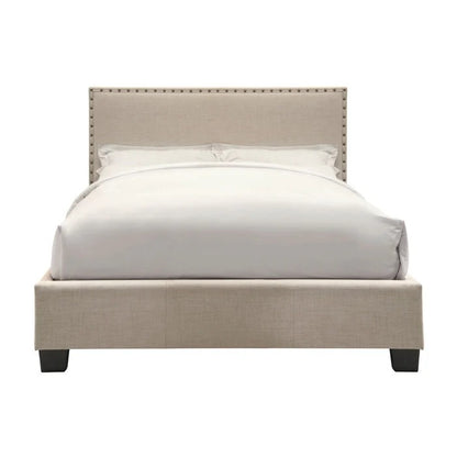 Taven Nailhead Upholstered Platform Bed