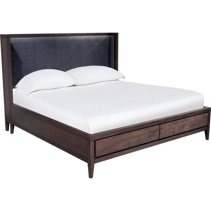 Boraca Upholstered Wingback Storage Bed