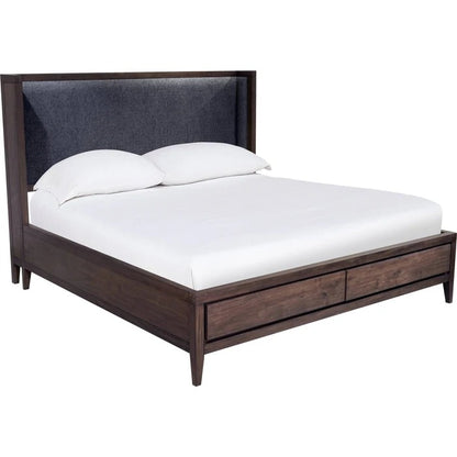 Boraca Upholstered Wingback Storage Bed