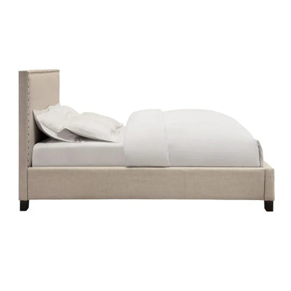 Taven Nailhead Upholstered Platform Bed