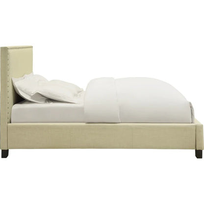 Taven Nailhead Upholstered Platform Bed