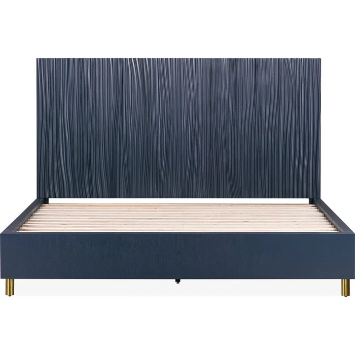 Argent Wave-Patterned Bed