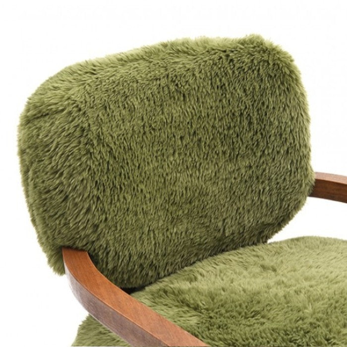 Eramis Accent Chair - Green Short Fur