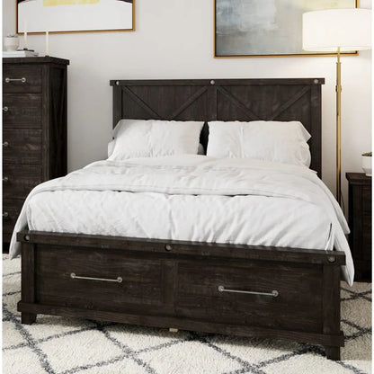 Yosenite Solid Wood Panel Bed