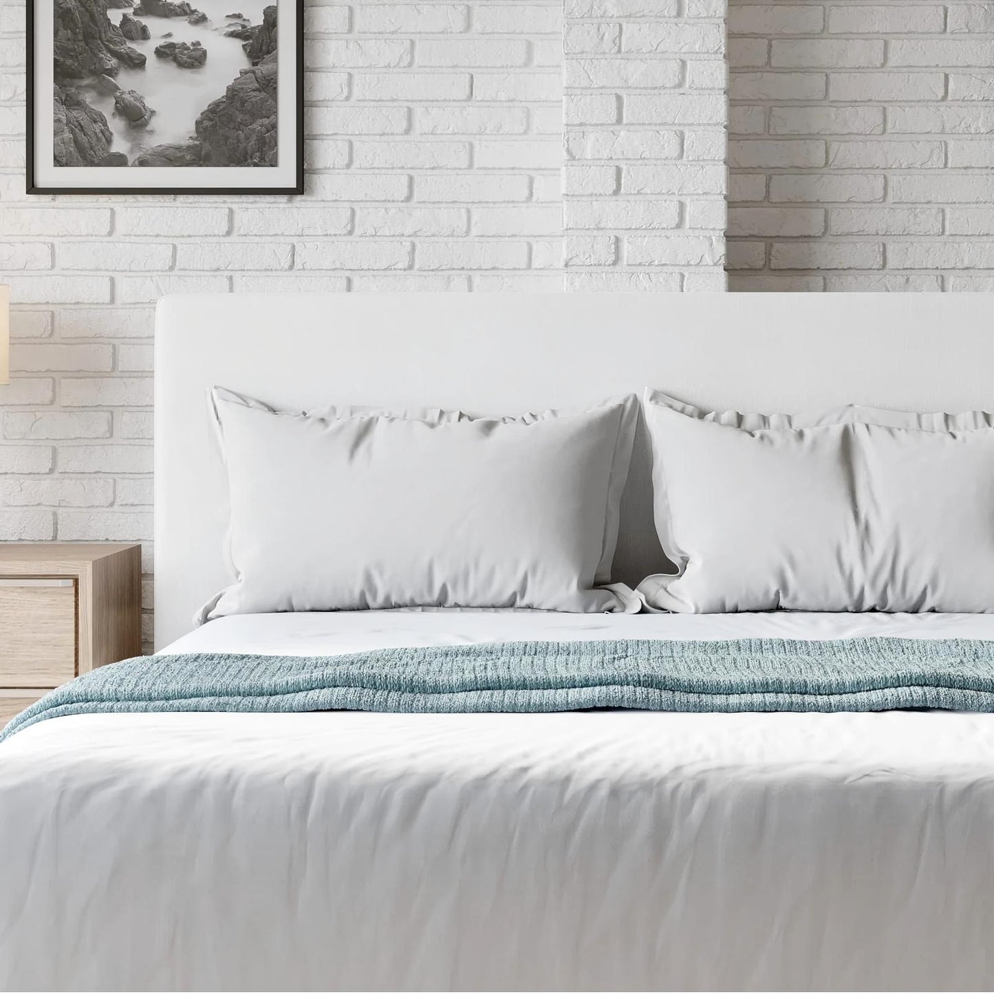 Ondine Upholstered Headboard in Pearl