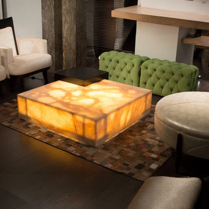 Blox Square Cocktail Table on Casters with Light