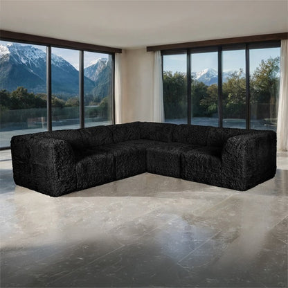 Nappo Fluffy Modular Sectional - Black