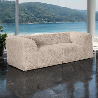 Nappo Fluffy Loveseat - Taupe