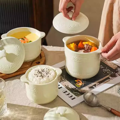 Embossed Cream Stew Cup