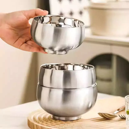 304 Stainless Steel Double-Layer Bowl Set