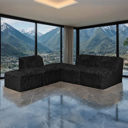 Nappo Fluffy Modular Sectional - Black