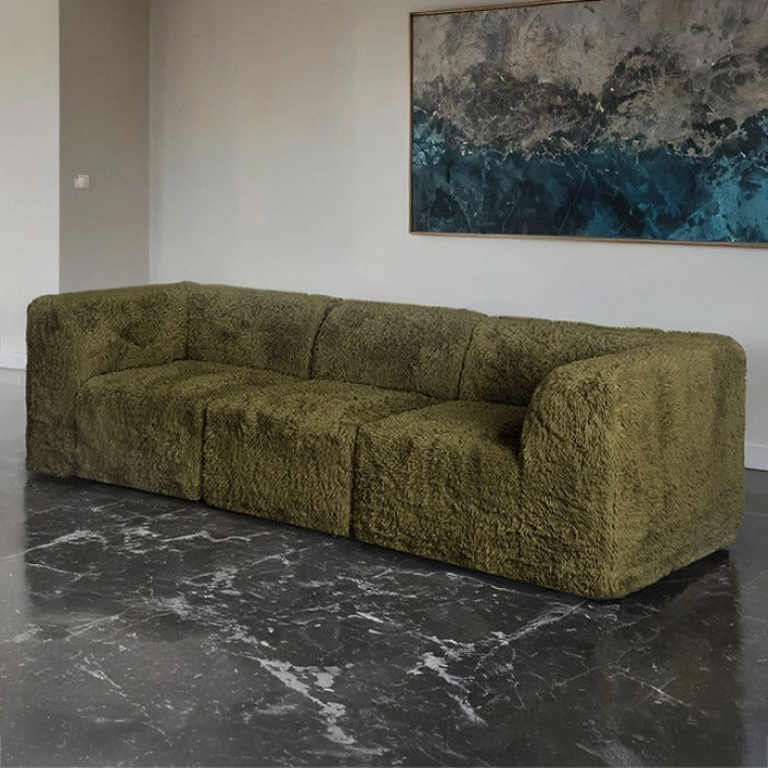 Nappo Fluffy Modular Sofa - Olive Green