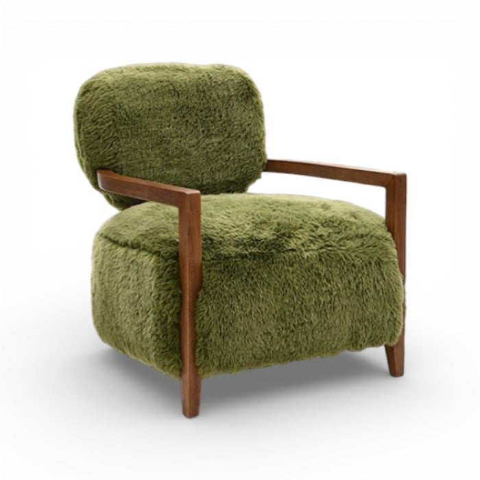 Eramis Accent Chair - Green Short Fur