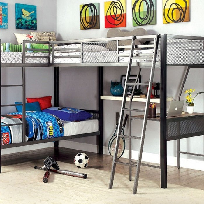 Ballaret L-shaped Triple Twin Bunk Bed