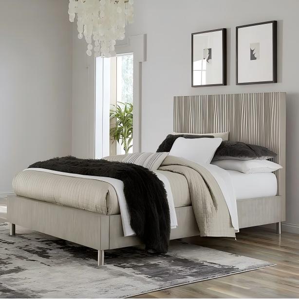 Argent Wave-Patterned Bed