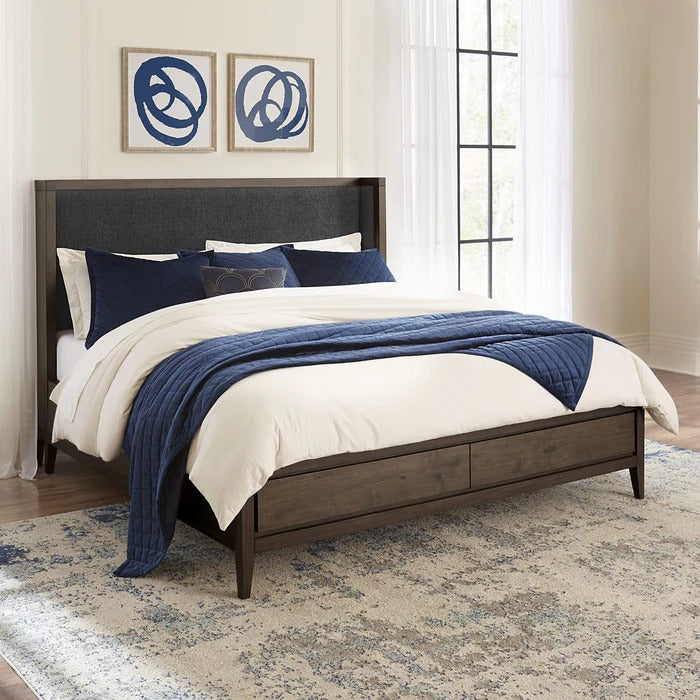 Boraca Upholstered Wingback Storage Bed