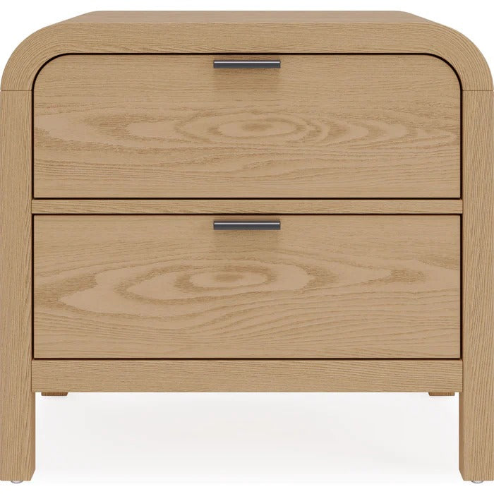 Drayke Two Drawer One Shelf USB-Charging Nightstand