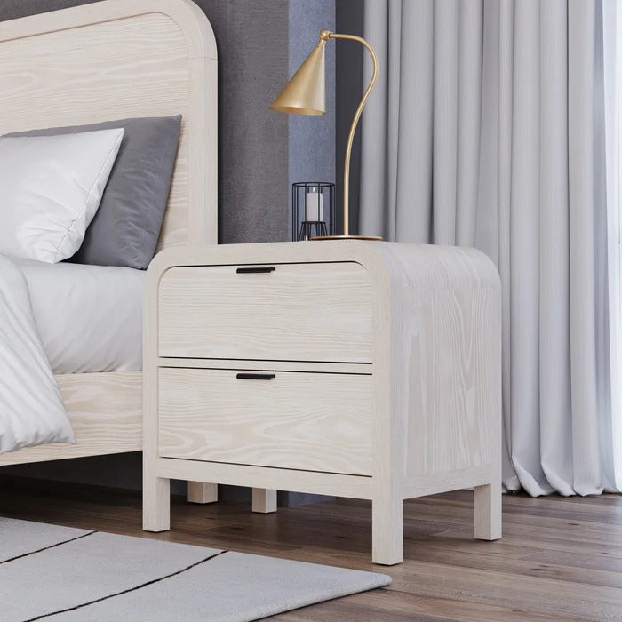 Drayke Two Drawer One Shelf USB-Charging Nightstand