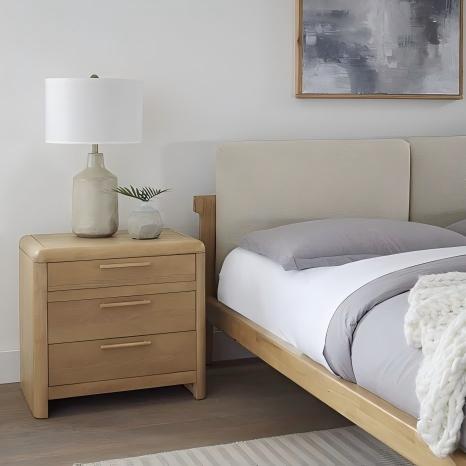 Furan Three Drawer Nightstand