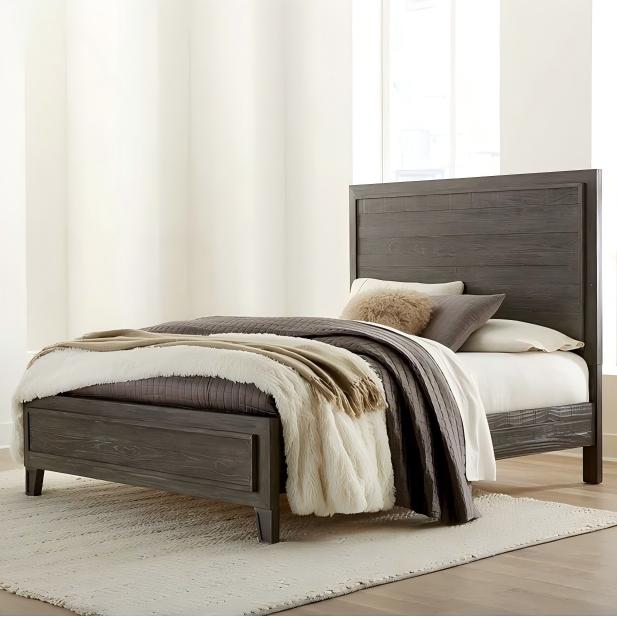 Hadlen Solid Wood Panel Bed