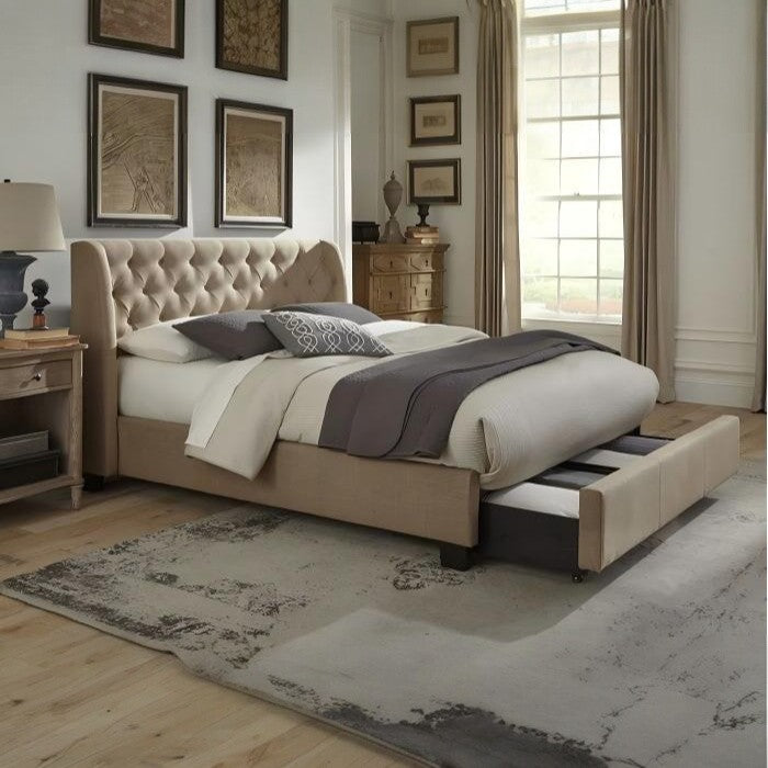 Levin Tufted Footboard Storage Bed
