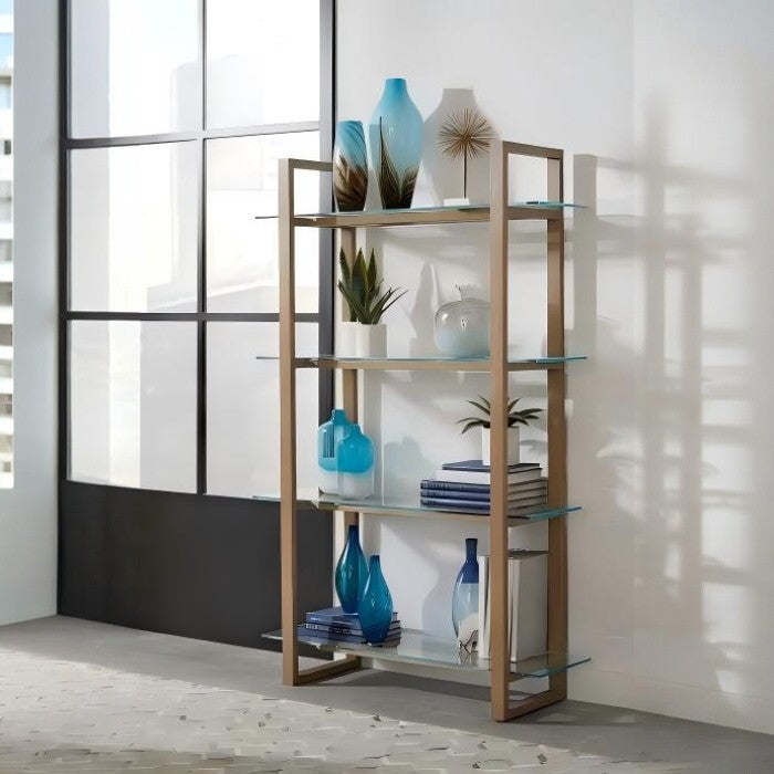 Ondine Glass Shelf Bookcase
