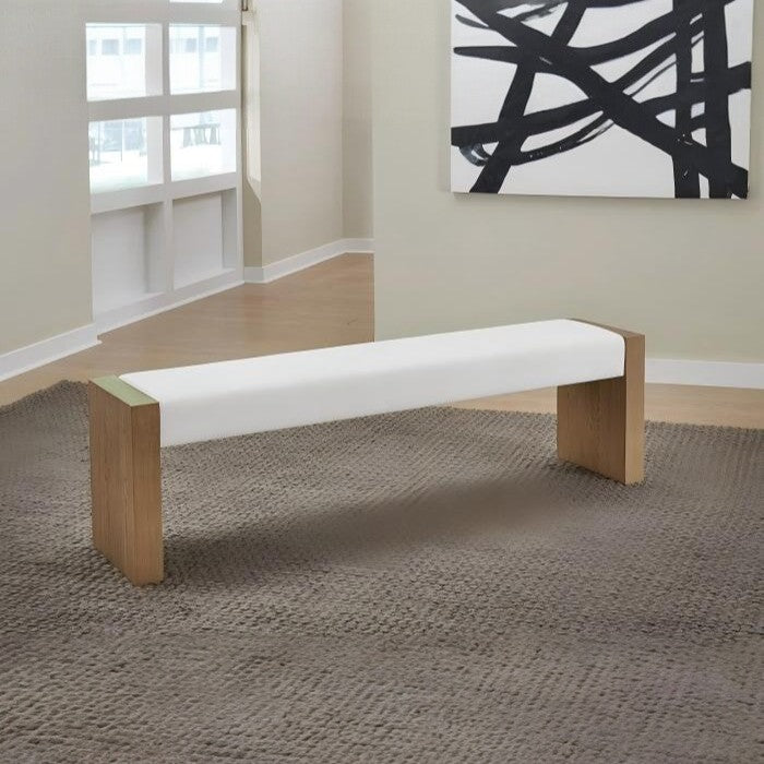 Ondine Slab Leg Upholstered Dining Bench