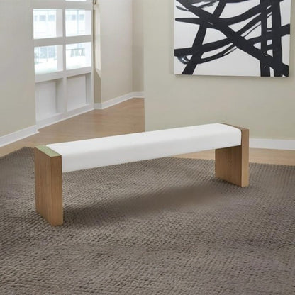 Ondine Slab Leg Upholstered Dining Bench