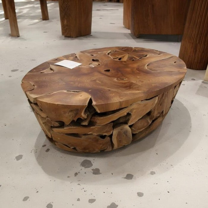 Ondine Teak Slice Solid Wood Coffee Table