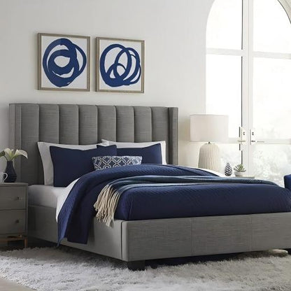 Palmero Upholstered Wingback Platform Bed