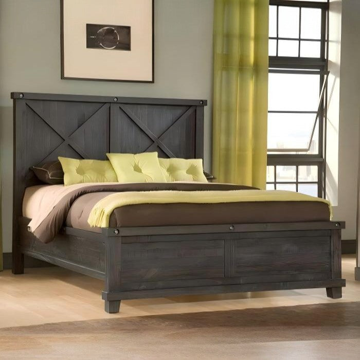 Yosenite Solid Wood Panel Bed