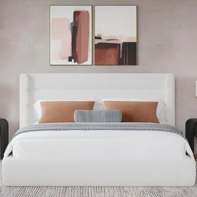 Franck Upholstered Wingback Platform Bed